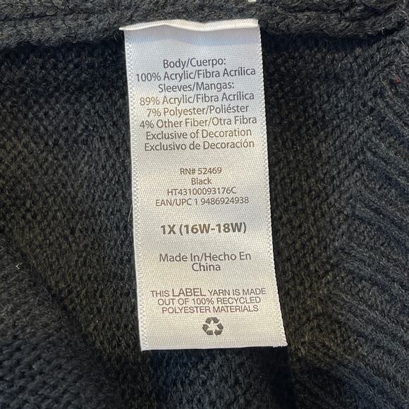 Holiday Time FELIZ NAVIDAD Party Animal Llama Ugly Christmas Sweater Sz 1X - Picture 6 of 6